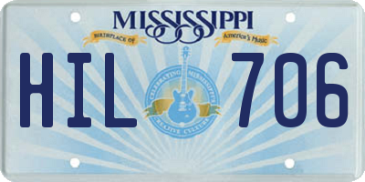 MS license plate HIL706