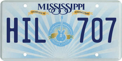 MS license plate HIL707
