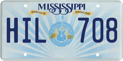 MS license plate HIL708