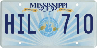 MS license plate HIL710