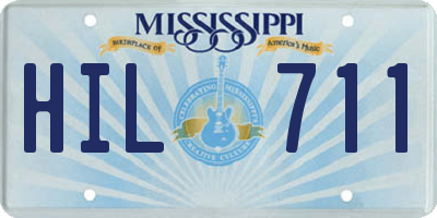 MS license plate HIL711