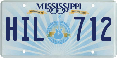 MS license plate HIL712