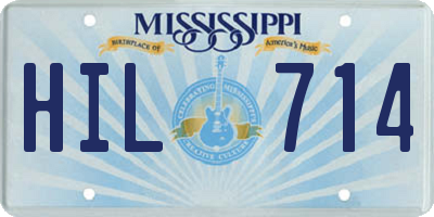 MS license plate HIL714