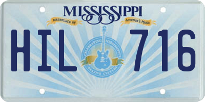 MS license plate HIL716