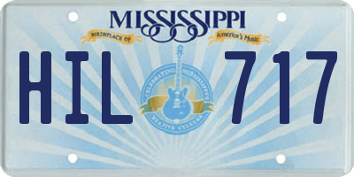MS license plate HIL717