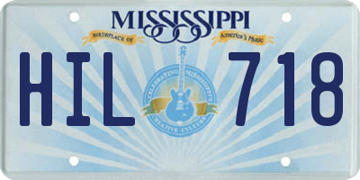 MS license plate HIL718