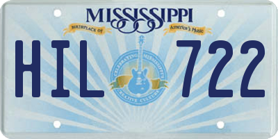 MS license plate HIL722