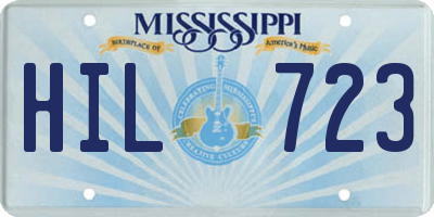 MS license plate HIL723