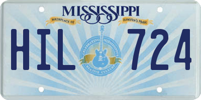 MS license plate HIL724