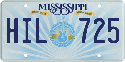 MS license plate HIL725