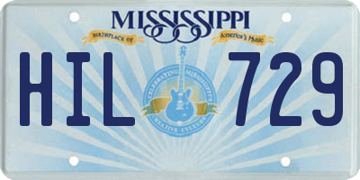 MS license plate HIL729