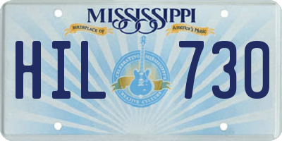 MS license plate HIL730