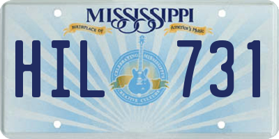 MS license plate HIL731