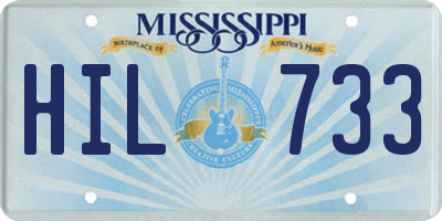 MS license plate HIL733