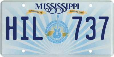 MS license plate HIL737