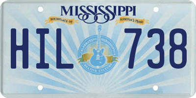 MS license plate HIL738