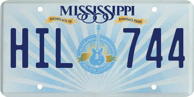 MS license plate HIL744