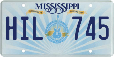 MS license plate HIL745