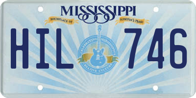 MS license plate HIL746