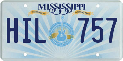 MS license plate HIL757