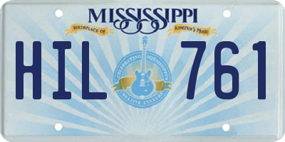 MS license plate HIL761