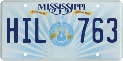 MS license plate HIL763
