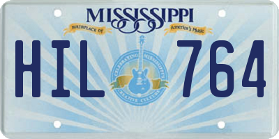 MS license plate HIL764