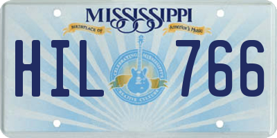 MS license plate HIL766
