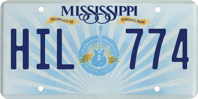 MS license plate HIL774