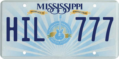 MS license plate HIL777
