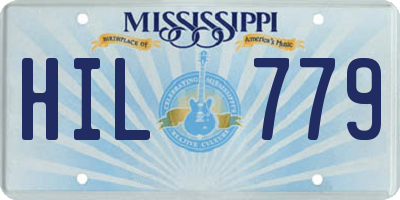 MS license plate HIL779