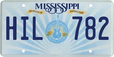 MS license plate HIL782