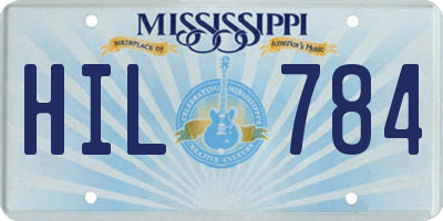 MS license plate HIL784