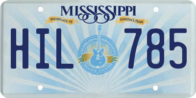 MS license plate HIL785