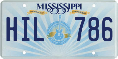 MS license plate HIL786