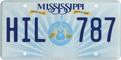 MS license plate HIL787