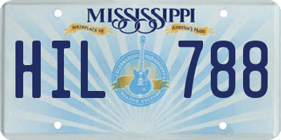 MS license plate HIL788