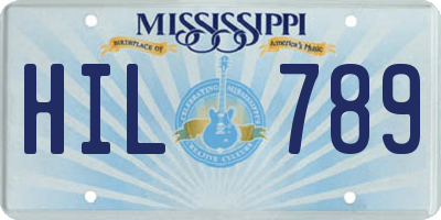 MS license plate HIL789