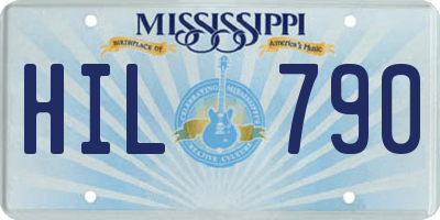 MS license plate HIL790