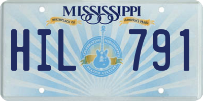 MS license plate HIL791