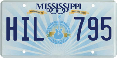 MS license plate HIL795