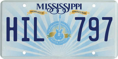 MS license plate HIL797