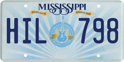 MS license plate HIL798