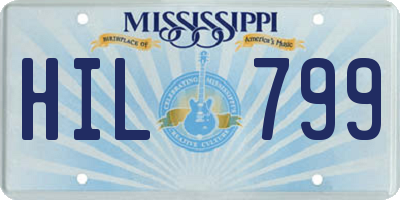 MS license plate HIL799