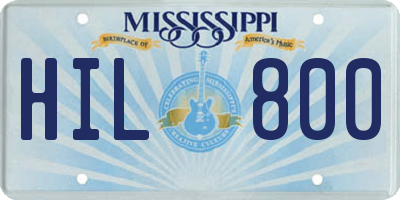 MS license plate HIL800