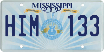 MS license plate HIM133