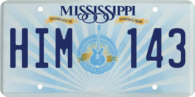MS license plate HIM143