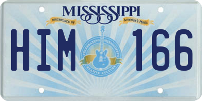 MS license plate HIM166