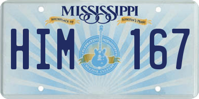 MS license plate HIM167