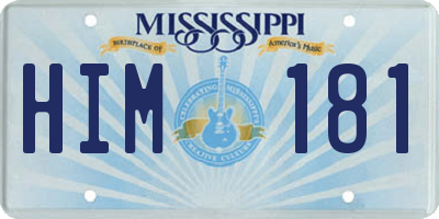 MS license plate HIM181